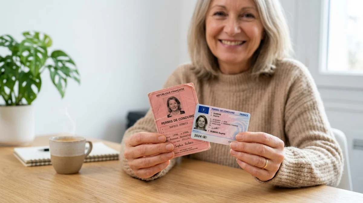 comment changer son permis de conduire rose en carte